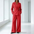 thumbnail image 2 of Women's 2 Piece Outfits Matching Lounge Sets Wrap Tops and Pants Fall Business Suit Set Dressy Pantsuits Women's Casual Business Office Suit, 2 of 8