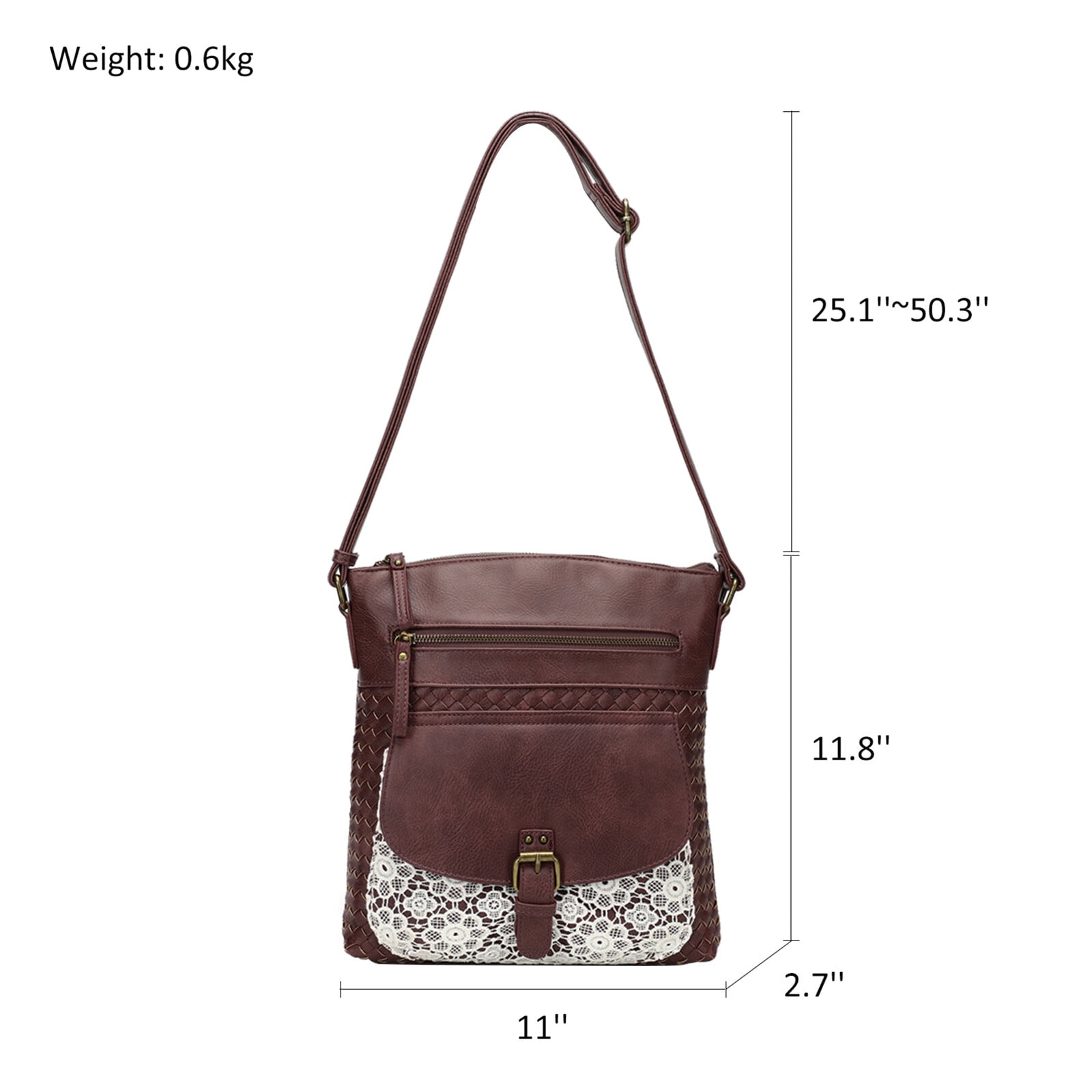 KouLi Buir Large Crossbody Bags for Women Straw Weaving Design PU Leather Shoulder Handbags