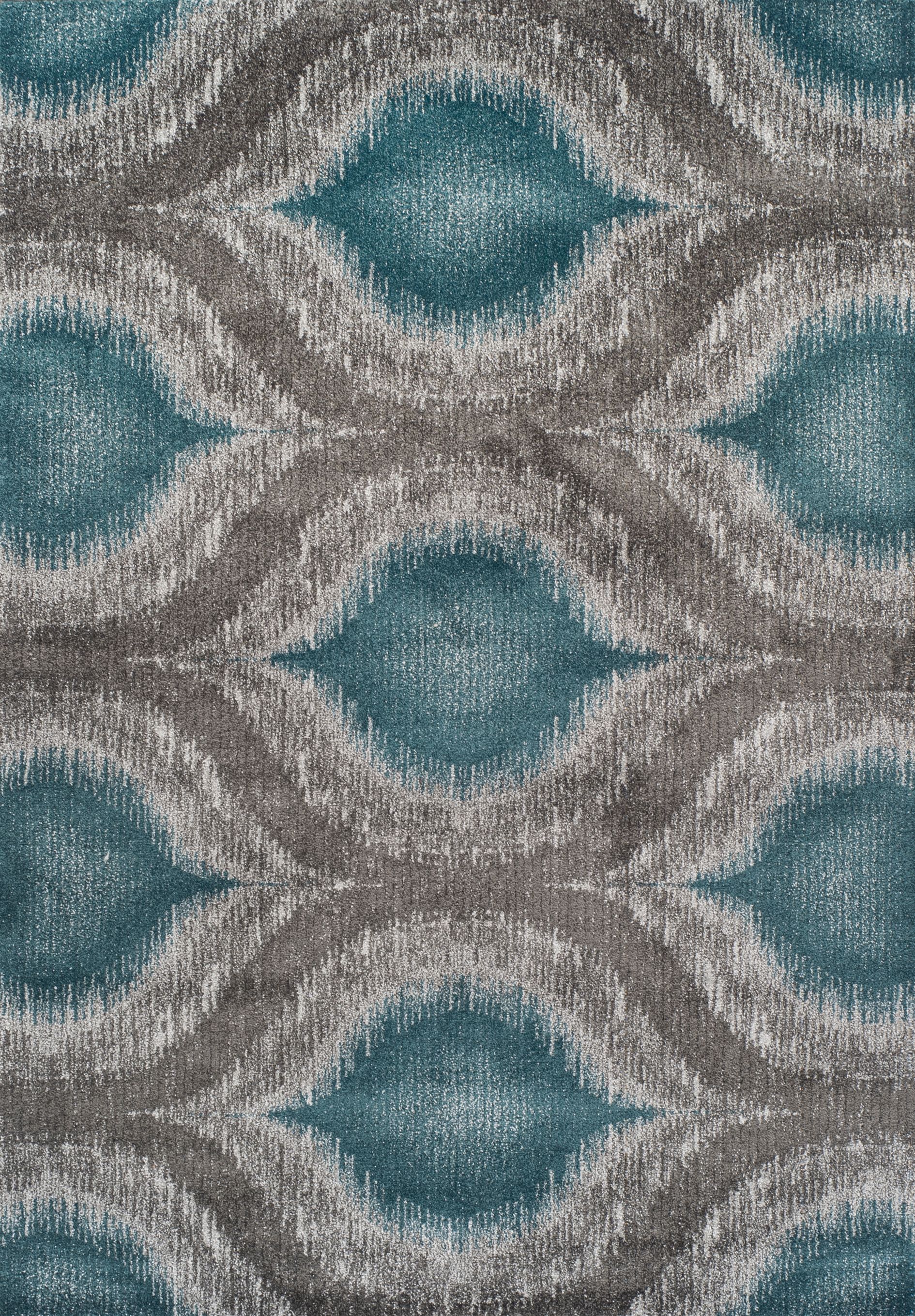 Addison Platinum Nebulous Ogee Peacock Area Rug