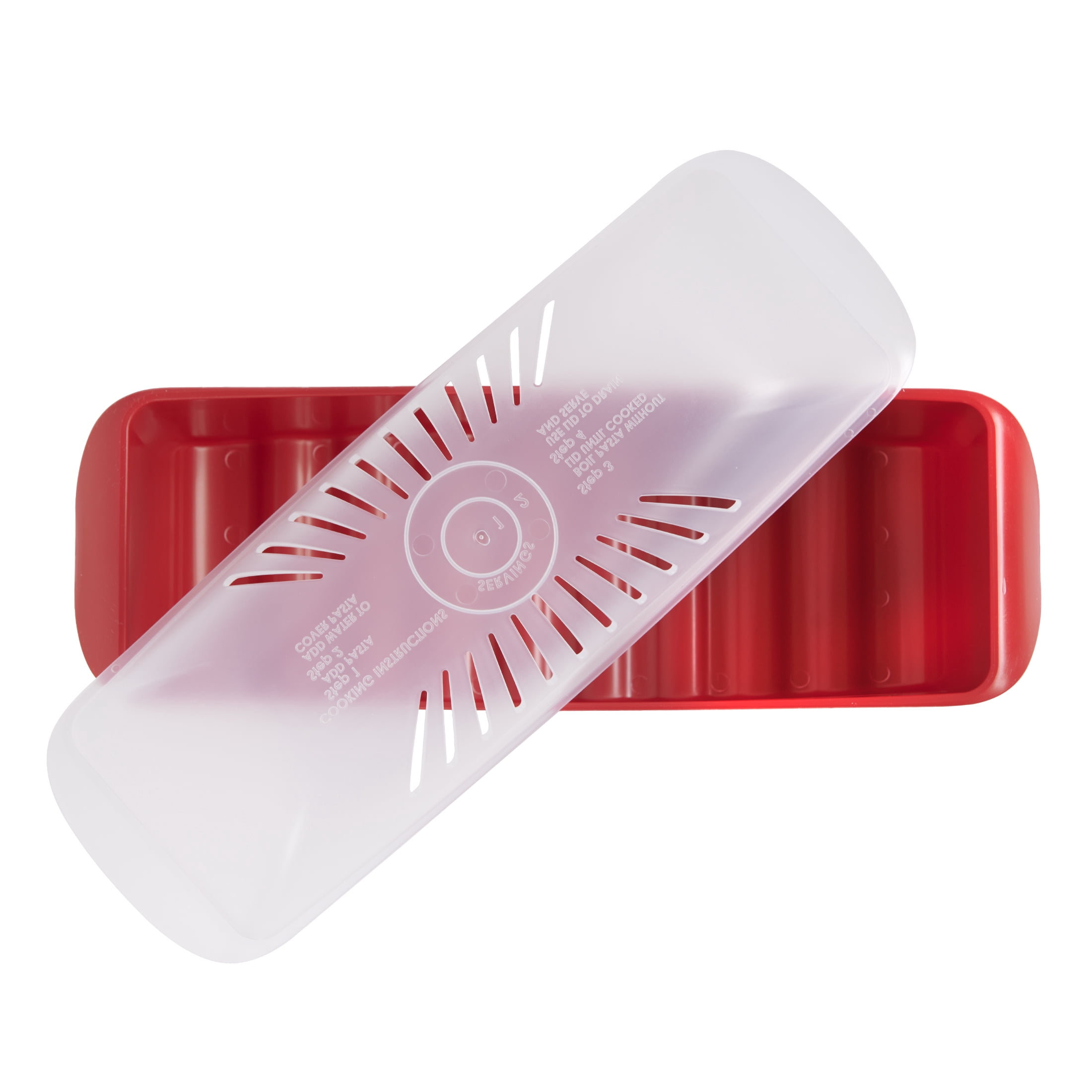 Nordic Ware Microwave Plastic Pasta Cooker, Red, 12.5" x 4.4" x 5.6", 2 Pieces