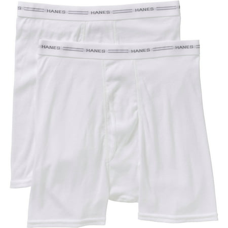 Hanes Men's White Boxer Briefs - 2 Pack - Walmart.com