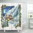 thumbnail image 1 of Cortina de Ducha ABPHQTO Pintura colorida Navidad Invierno Escena Feliz 150x180 cm, 1 of 1