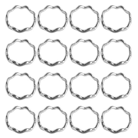 

FRCOLOR 20pcs Wavy Metal Finger Rings DIY Linking Ring Jewelry Connectors for Necklace Bracelet (Silver)