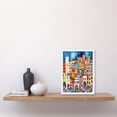 thumbnail image 2 of Busy Street Vertical Cityscape Folk Art Watercolour Painting Artwork Framed Wall Art Print A4, 2 of 4