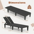 thumbnail image 3 of Costway Chaise Lounge Chairs Set of 2 with 5-Position Adjustable Backrests Easy Assembly Black, 3 of 10
