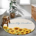 thumbnail image 3 of Round Rugs 3.3Ft, Yellow Sunflowers Round Area Rug Washable Indoor Throw Carpet, Summer Floral Elegant Pastoral Botanical Soft Non Slip Circle Rug for Laundry Room Patio Home Decor Aesthetic, 3 of 8