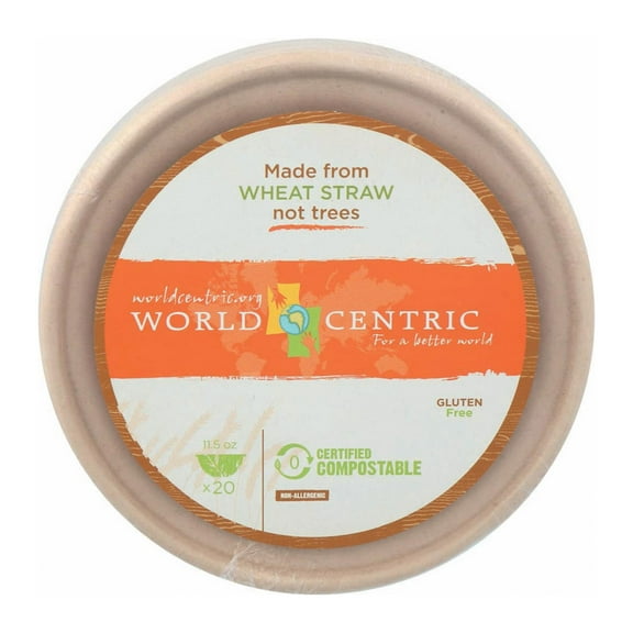 1PACK World Centric Wheat Straw Bowl - Case of 12 - 20 Count
