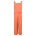thumbnail image 4 of Women's 2 Piece Outfits Square Neck Tank Crop Top Wide Leg Pants Matching Set Tracksuit Polyester Track Pants Women Fall Attire Juniors Snow Gear Women Pinstripe Women's Suits Lifeguard Jumpsuit, 4 of 7