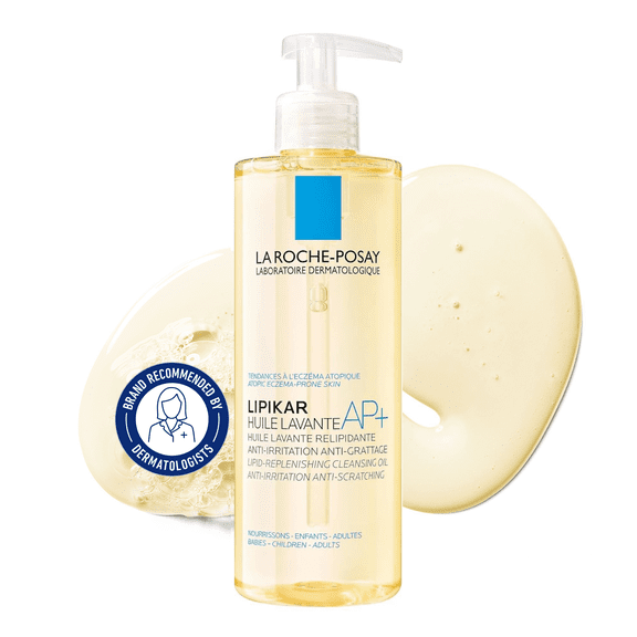 La Roche-Posay Lipikar Oil AP+ Cleansing Oil, Lipid-Replenishing Body Wash for Dry, Eczema-Prone Skin, 400mL