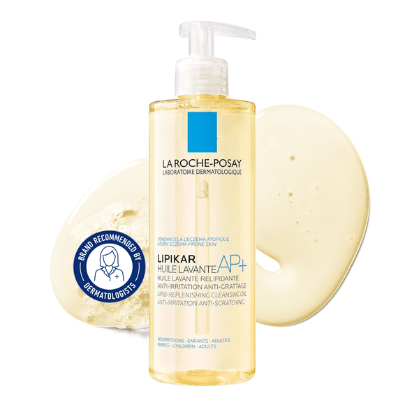 La Roche-Posay Lipikar Oil AP+ Cleansing Oil, Lipid-Replenishing Body Wash for Dry, Eczema-Prone Skin, 400mL