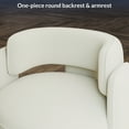 thumbnail image 6 of BELLEZE Sherpa Boucle Chair Set of 2, Modern Barrel Accent Chair Comfy Round Upholstered Armchair Accent Side Chair for Living Room, Bedrooms, Corner - Quinton（White）, 6 of 7