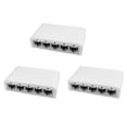 thumbnail image 1 of 3X 5 Port Data Switch,Network Hub,Desktop Ethernet Splitter,Plug & Play Shielded Ports Fanless Quiet,3 x Ethernet Splitter,White, 1 of 6