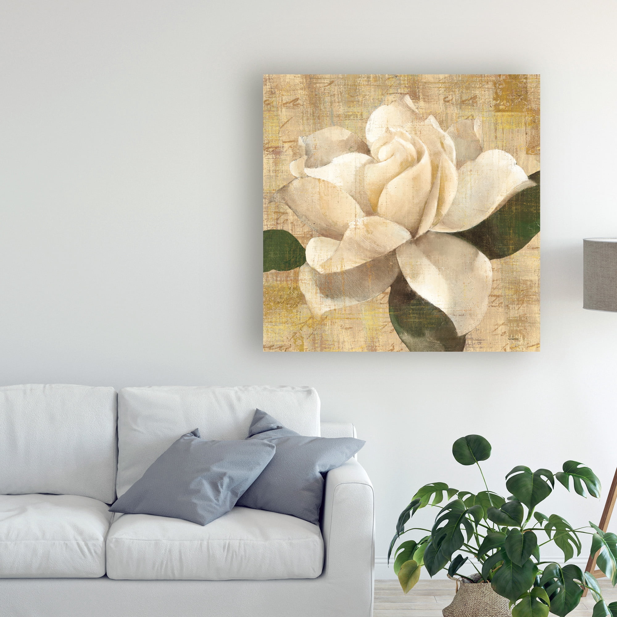 Trademark Fine Art 'Gardenia Blossom On Script' Canvas Art by Albena Hristova