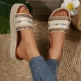 thumbnail image 4 of CHGBMOK Women Sandals Embellished Espadrille Slide Sandals Boho Style & Comfortable Sizes 36-42, 4 of 9