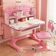 thumbnail image 3 of YNCE Kids Desk and Chair Set, Height Adjustable Kids Desk with Storage Drawers and Bookshelf, Ergonomic Table for Kid, Escritorio para NiñOs, 3 of 7