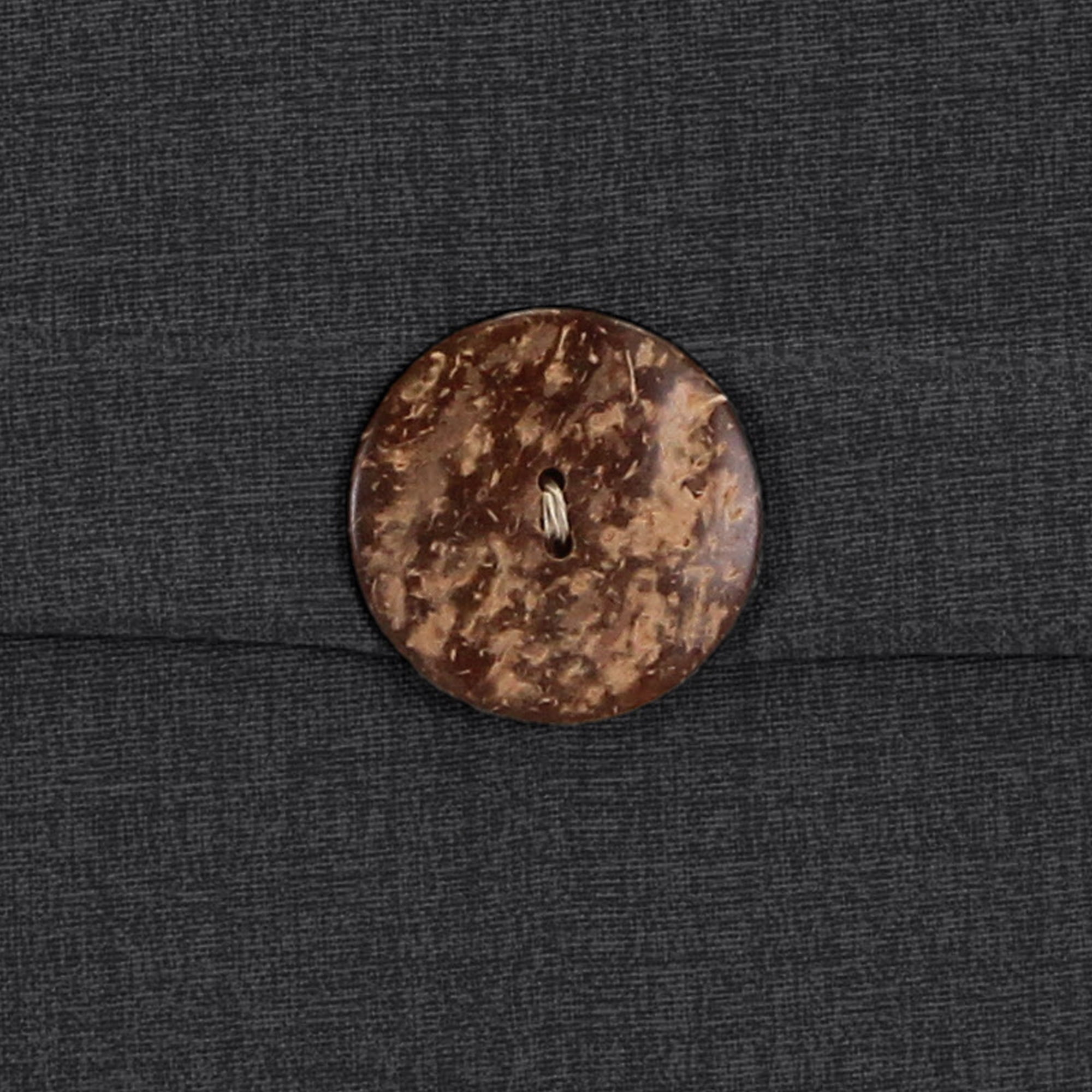 Jordan Manufacturing 17" x 17" Sorvino Ash Dark Gray Solid Square Outdoor Throw Pillow with 3 Coconut Buttons (2 Pack)