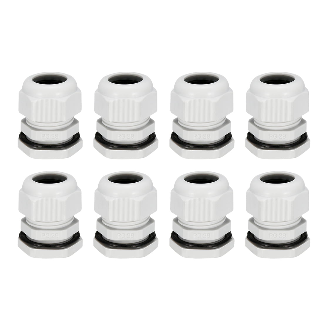 6Pcs PG11 Cable gland Waterproof plastic gasket Adjustable locknut White for 5mm to 10mm diameter cable 