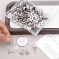 thumbnail image 3 of 100Pcs Upholstery Tacks for Furniture, 0.6" Metal Round Silver Thumb Tacks for Wall Decorative Upholstery Nails DIY Project Home Decor, Brass, 3 of 7
