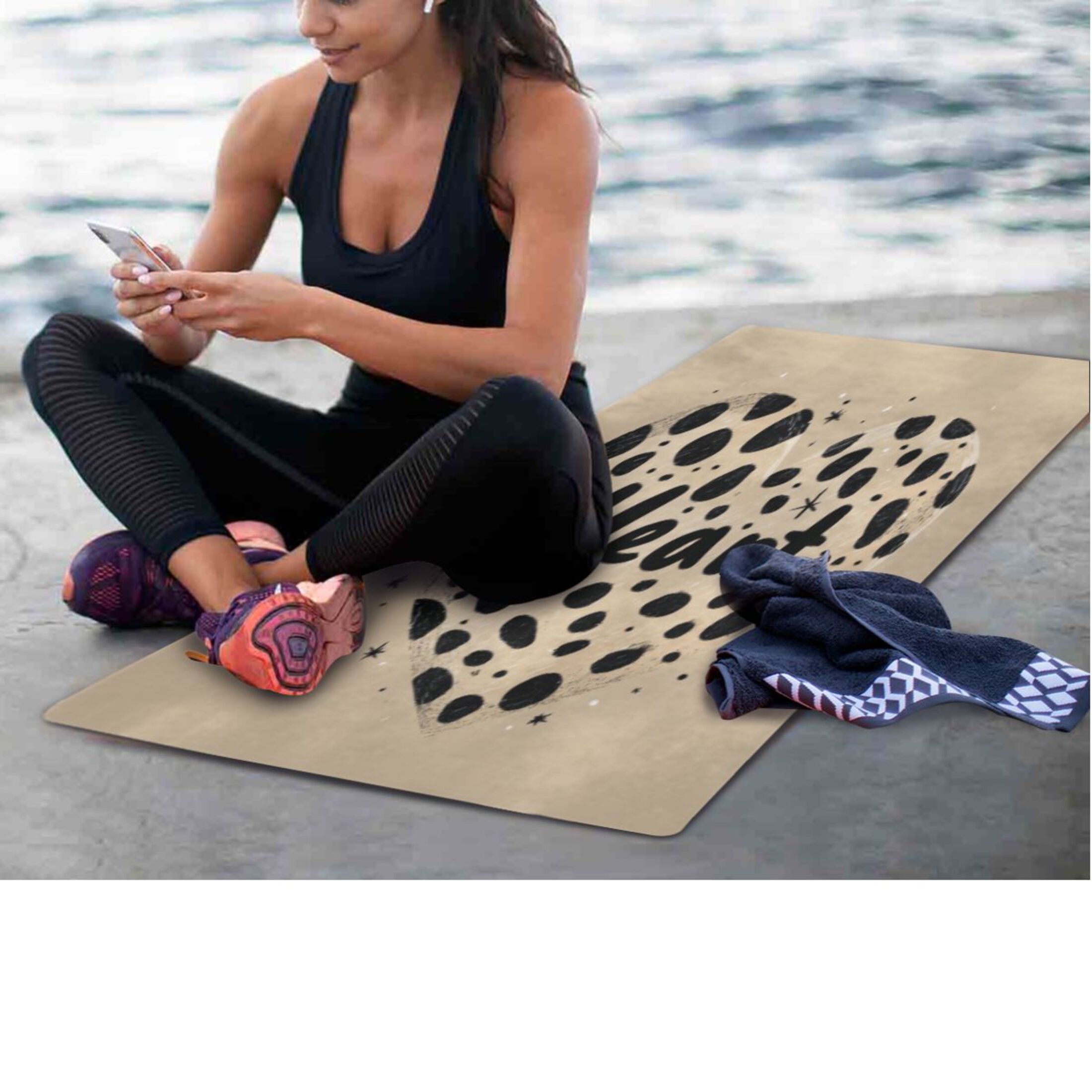 BZSMCE Yoga Mat Women Fitness Mat Star Leopard Heart Pattern