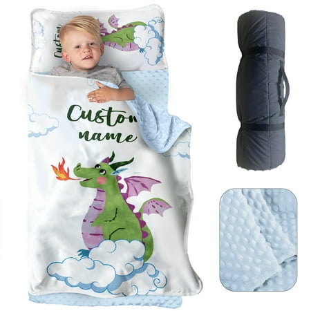 AOLOA Personalized Toddler Nap Mat for Daycare Custom Name Kids Sleeping Bag with Pillow and Blanket for Preschool Kindergarten Dragon Design Nap Mats Easy Carry AOLOA Personalized Toddler Nap Mat for Daycare Custom Name Kids Sleeping Bag with Pillow and Blanket for Preschool Kindergarten Dragon Design Nap Mats Easy Carry