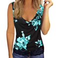 thumbnail image 1 of Camisetas de tirantes Camisetas sin mangas con estampado Floral para mujer, camisetas sin mangas con retazos de encaje, camisetas informales con cuello holgado para verano (Sky Blue, XL), 1 of 6