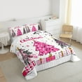 thumbnail image 3 of Feelyou Merry Christmas Full Size Comforter Sets, Pink Christmas Tree Bedding Comforter Set, Teens Kids Girls Women Reversible Bedding Sets, Luxury Bedroom Decor, 3-Piece, 3 of 8