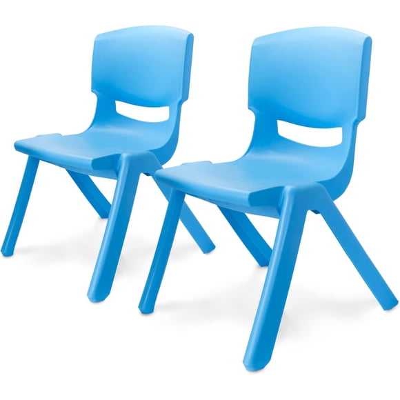 Set 2 Silla Infantil de Plástico Resistente para Niños | Diseño Ergonómico y Cómodo | Ideal para Casa, Escuela y Guardería (Azul)
