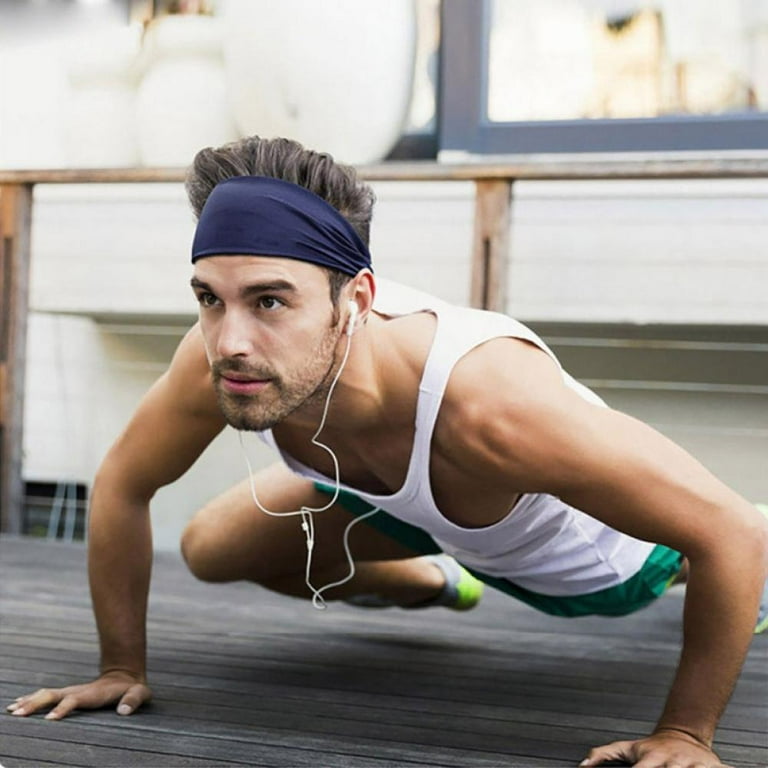 Mens Running Headband,Mens Sweatband Sports Headband for Running,Cycling,  Basketball,Yoga,Fitness Workout Stretchy Unisex Hairband 