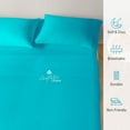 thumbnail image 4 of Couture Charm Hotel Luxury 500-TC Giza Cotton Full Size 4-Pcs Sheet Set Fits Upto 10-12" Deep Pocket (Stripe, Turquoise), 4 of 4