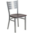 thumbnail image 7 of Flash Furniture 2 Pk. HERCULES Series Silver Slat Back Metal Restaurant Chair - Mahogany Wood Seat, 7 of 7