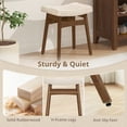 thumbnail image 4 of Carolayne Vintage Vanity Stool, Upholstered Non-Slip, Linen with Brown Legs, 4 of 7