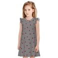 thumbnail image 1 of Balery Ladybugs on Black and White Striped Camisón de princesa para niñas, pijama de algodón con mangas abullonadas, suave y bonito.-Large, 1 of 6