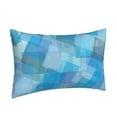 thumbnail image 2 of YFYANG Super Soft Rectangular Plush Cushion Cover (Without Pillow Insert), Mosaic Blue Watercolor Pattern Comfort and Non-Pilling Hidden Zip Bedroom Sofa Pillowcases, 16"x24", 2 of 9