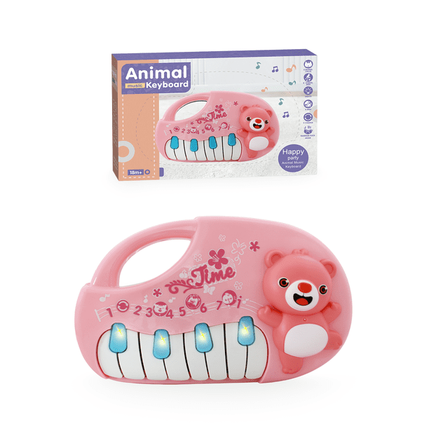 Juguete Piano de Animales Rm Regalomex 12 Teclas 20+ Sonidos rosa
