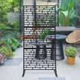 thumbnail image 5 of Privacy Screen Fence Panels,Outdoor Decorative Panels,Indoor Metal Freestanding Outdoor Divider Decorative Panels with H-Shaped Base for Patio Garden,74.8 * 35.4in,Black,Irregular Oval, 5 of 18