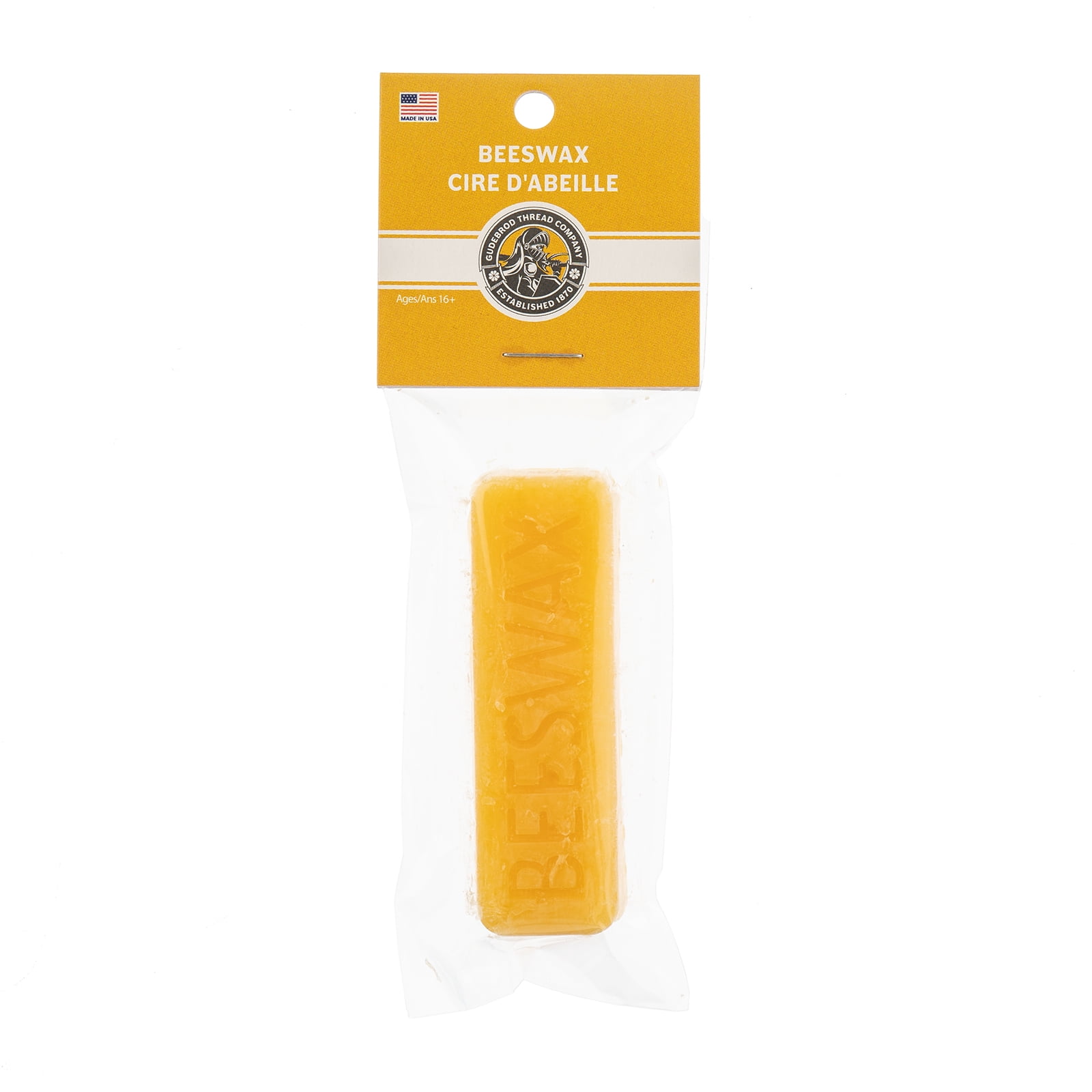 Gudebrod 1oz. Natural Beeswax Bar for Sewing Beading Thread Conditioning | Made in USA