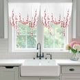 thumbnail image 4 of Red Tie Up Curtains 45 Inches Long, Kitchen Window Curtains Over Sink, Polka Dots Watercolor Abstract Art Small Window Curtains Shade Balloon Curtains Valances for Bedroom/Cafe 34"x45", 4 of 8