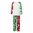 thumbnail image 4 of Christmas Family Matching Pajamas Set Xmas Tree Letters Print Tops+Plaid Pants Set Holiday Pjs Sleepwear Loungwear Outfit, 4 of 7