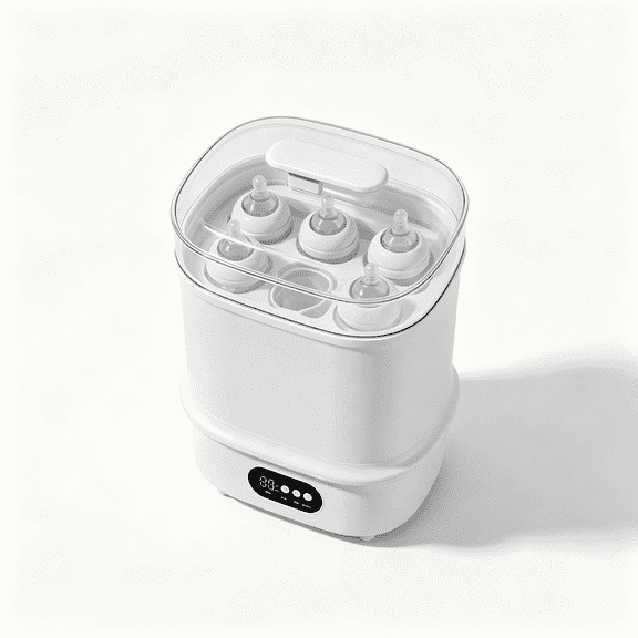 6-in-1 Baby Bottle Sterilizer and Dryer, Steam Cleaning Function with Hot Air Drying, Storage Mode and Digital Control for Home Use