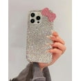 thumbnail image 6 of for Galaxy S21 Ultra 3D Glitter Sparkle Bling Case Cute Bow Pink Women Girls Kids Crystal Rhinestone Clear Protective Diamond Bumper Cover Case for Samsung Galaxy S21 Ultra, 6 of 6
