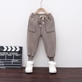 thumbnail image 2 of Kwasome Baby Girls Pants Sweatpants Kids Casual Corduroy Pants Toddler Autumn Winter Warm Thick Trousers 3-4 Years Brown, 2 of 3