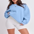 thumbnail image 4 of Women’s Oversized Sweatshirts Long Sleeve Solid Color Pullover Tops, 4 of 6