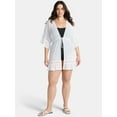 thumbnail image 2 of Time and Tru Women's and Women's Plus Chiffon Ruffle Trim Swim Coverup, Sizes XS-3X, 2 of 2