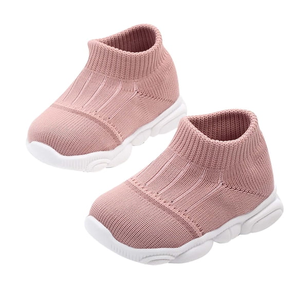 Zwiiyzr 2025 Unisex Baby First Walking Shoes 3-18 Months Infant Toddler Boys Girls Casual Footwear Flying Woven Shoes Pink