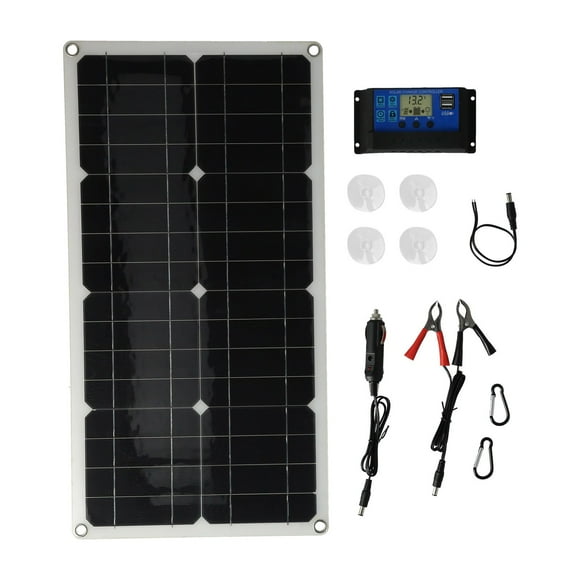 YUMILI Kit de Panneau Solaire, kit de Chargeur de Batterie de Panneau Solaire en Silicium monocristallin Professionnel 25 W avec contrôleur 30 A pour navires de Voiture, Camping-Cars