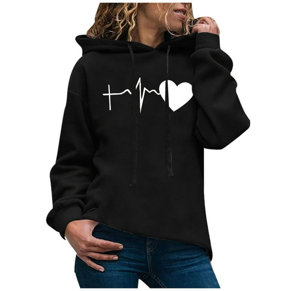 Aayomet Womens Hoodies Pullover Women's Remi Loose French Terry Long Sleeve Hoodie Sweatshirt,Black XXL
