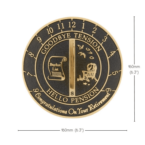 Retirement Sundial "Goodbye Tension, Hello Pension"