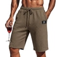 thumbnail image 2 of longantii Mans Workout Shorts Loose-Fit Drawstring Solid Color Short Pants Fashion Going Out Clothing with Multi-Pocket Summer 2026 Brown S, 2 of 3
