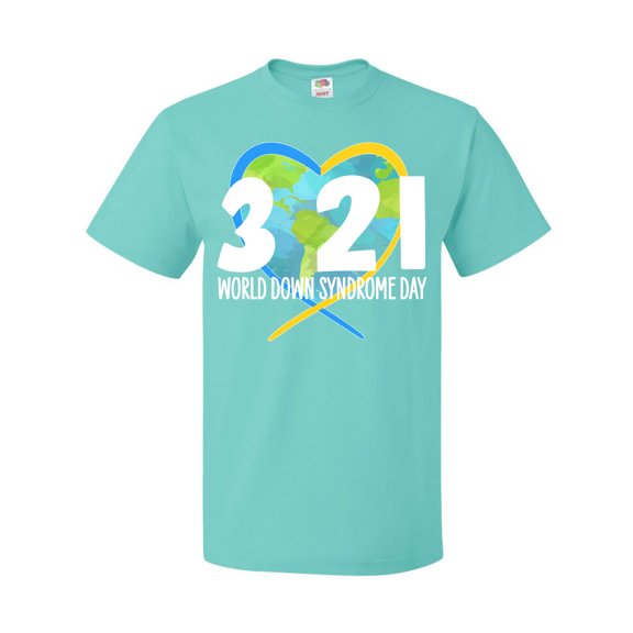 Inktastic 3 21 World Down Syndrome Day with Heart Shaped Earth T-Shirt