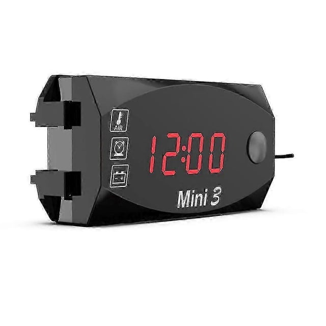 12v motorcycle digital clock voltmeter thermometer motorcycle modification accessories, three in one motorcycle electronic instrument